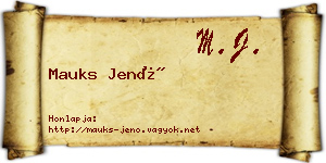 Mauks Jenő névjegykártya