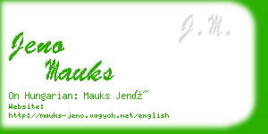 jeno mauks business card